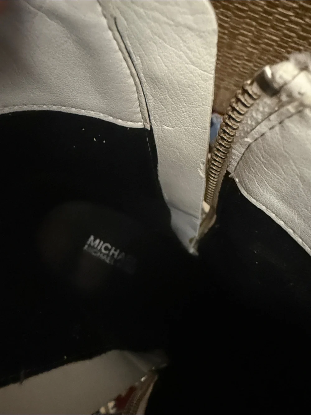 Michael Kors White Pointed Toe Side-Zip Ankle Booties